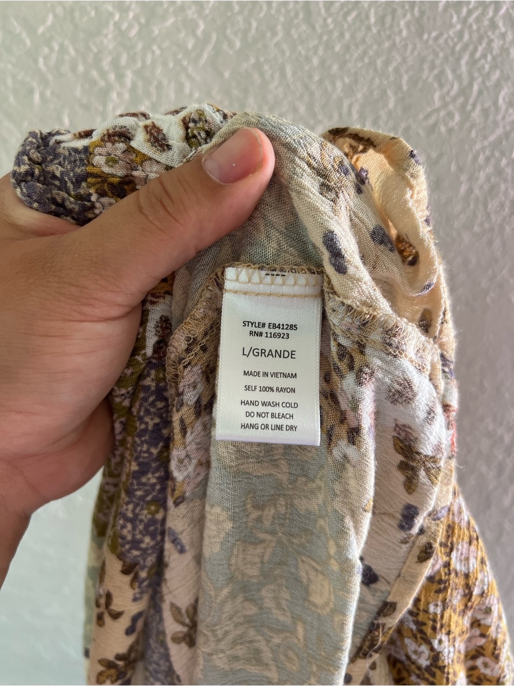 Easel Bohemian Tiered Maxi Skirt in Olive and Cream Patchwork - Picture 4 of 5